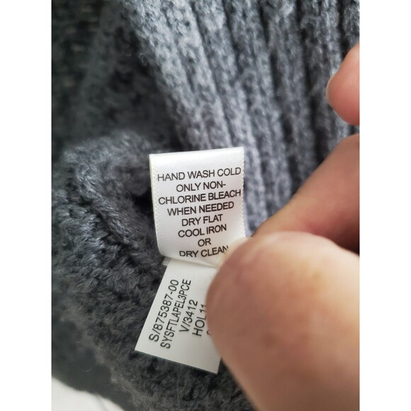 Banana Republic Open Knit Gray Long Wool/Alpaca Blend Cardigan Sweater Sz Small - Picture 7 of 8